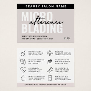 Moderne PMU Brow Instructions Card voor Brows Afte Visitekaartje