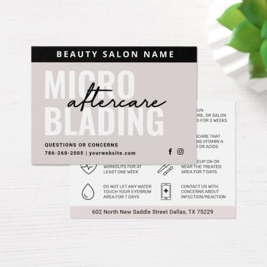 Moderne PMU Brow Instructions Card voor Brows Afte Visitekaartje (Bureau)