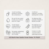 Moderne PMU Brow Instructions Card voor Brows Afte Visitekaartje (Achterkant)