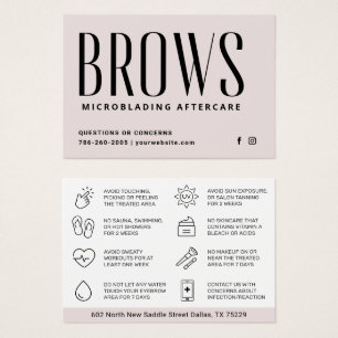 Moderne PMU Brow Instructions Card voor Brows Afte Visitekaartje