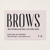 Moderne PMU Brow Instructions Card voor Brows Afte Visitekaartje (Voorkant)