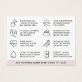 Moderne PMU Brow Instructions Card voor Brows Afte Visitekaartje (Achterkant)