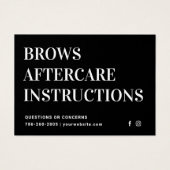 Moderne PMU Brow Instructions Card voor Brows Afte Visitekaartje (Voorkant)