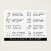 Moderne PMU Brow Instructions Card voor Brows Afte Visitekaartje (Achterkant)