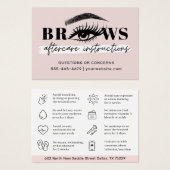 Moderne PMU Brow Instructions Card voor Brows Afte Visitekaartje (Voorkant /achterkant)