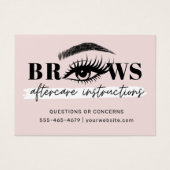 Moderne PMU Brow Instructions Card voor Brows Afte Visitekaartje (Voorkant)