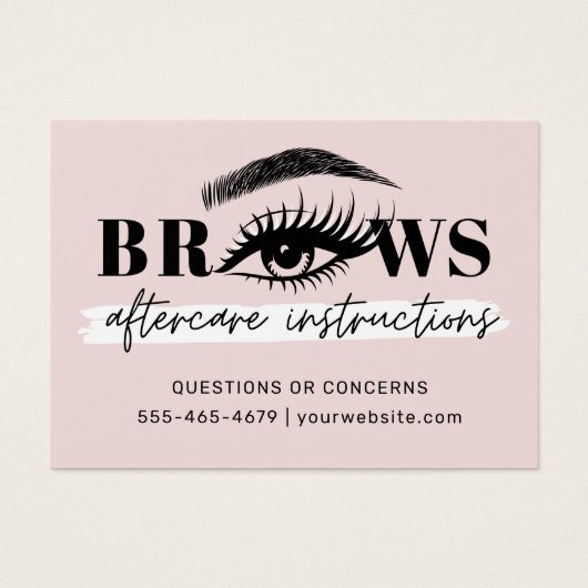 Moderne PMU Brow Instructions Card voor Brows Afte Visitekaartje (Voorkant)