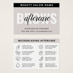 Moderne PMU Brow Instructions Card voor Brows Afte Visitekaartje
