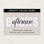 Moderne PMU Brow Instructions Card voor Brows Afte Visitekaartje (Voorkant)