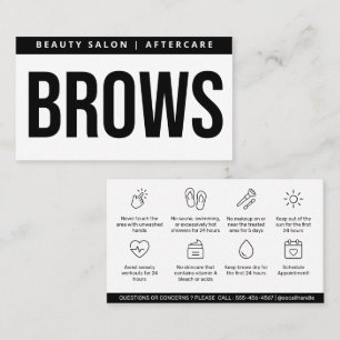 Moderne PMU Brow Instructions Card voor Brows Afte Visitekaartje