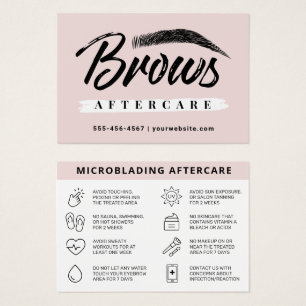 Moderne PMU Brow Instructions Card voor Brows Afte Visitekaartje
