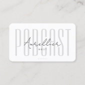 Moderne Podcaster Voice Actor Professioneel Wit Visitekaartje (Voorkant)