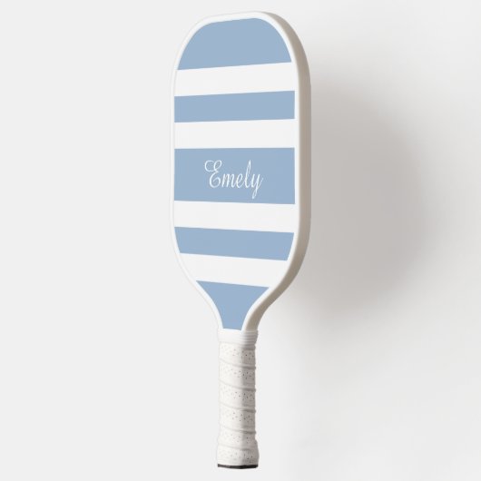 Moderne Poeder Blauw Script Naam Pickleball Paddle (Links)