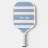 Moderne Poeder Blauw Script Naam Pickleball Paddle (Achterkant)