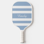 Moderne Poeder Blauw Script Naam Pickleball Paddle (Voorkant)