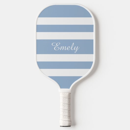 Moderne Poeder Blauw Script Naam Pickleball Paddle (Voorkant)