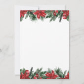 Moderne Poinsetta Kerstfeest uitnodiging (Achterkant)