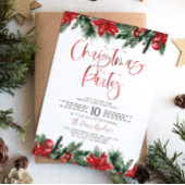 Moderne Poinsetta Kerstfeest uitnodiging