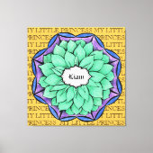 MODERNE POINSETTIA IN BLAUW CANVAS AFDRUK (Voorkant)