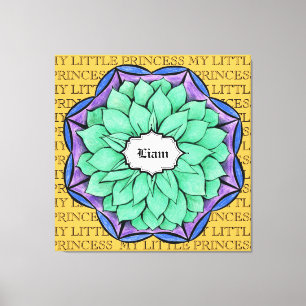 MODERNE POINSETTIA IN BLAUW CANVAS AFDRUK