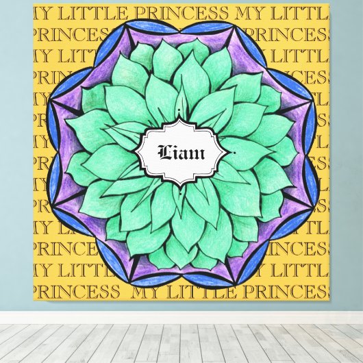 MODERNE POINSETTIA IN BLAUW CANVAS AFDRUK (Insitu (Houten vloer))