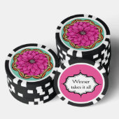 MODERNE POINSETTIA IN MAGENTA POKER CHIPS (Opstapeling)