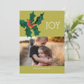 Moderne Poinsettia Kerstmis Fotokaart Kaart (Staand voorkant)