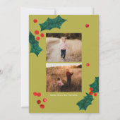 Moderne Poinsettia Kerstmis Fotokaart Kaart (Achterkant)