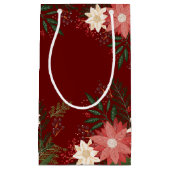Moderne Poinsettia Kerstmis Maroon Painted Party Klein Cadeauzakje (Voorkant)