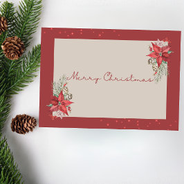 Moderne Poinsettia Merry Christmas Kaart