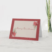 Moderne Poinsettia Merry Christmas Kaart (Voorkant)