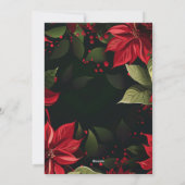Moderne Poinsettia Vrolijke Kerstfoto Feestdagenkaart (Achterkant)