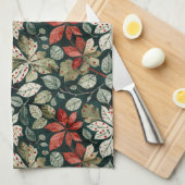  moderne Poinsettias keukenhanddoek (Quarter Fold)