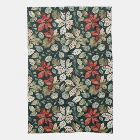  moderne Poinsettias keukenhanddoek (Verticaal)