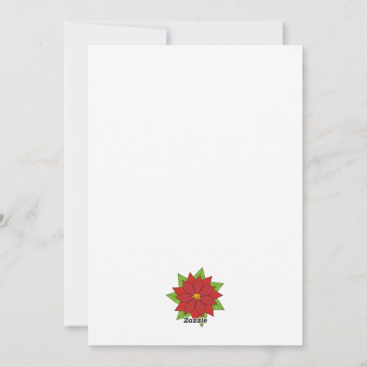 Moderne poinsettias rood, groene FELIZ NAVIDAD fot Feestdagenkaart (Achterkant)