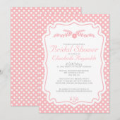 Moderne poka Dot Bridal Shower Invitations Kaart (Voorkant / Achterkant)
