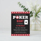 Moderne poker spelavond feest uitnodigingen (Staand voorkant)