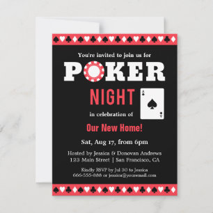 Moderne poker spelavond feest uitnodigingen