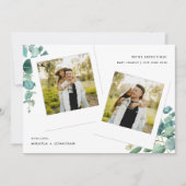 Moderne Polaroid Foto Waterverf Floral Zwangerscha Aankondiging (Voorkant)