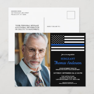 Moderne politieagent Aangepaste foto-aflossing Uitnodiging Briefkaart