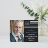 Moderne politieagent Aangepaste foto-aflossing Uitnodiging Briefkaart (Staand voorkant)