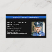 Moderne politieagent aangepaste foto wetshandhavin visitekaartje (Voorkant)