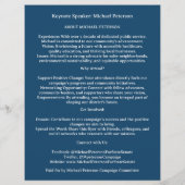 Moderne politieke campagne fondsenwerving Evenemen Flyer (Achterkant)