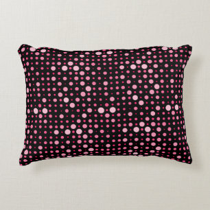 Moderne Polka Dot 01.Pink Zwart BG Accent Kussen