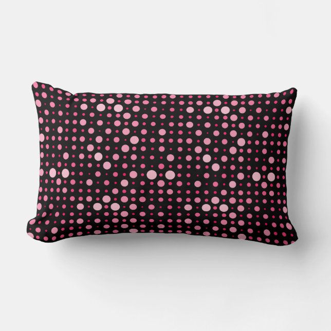 Moderne Polka Dot 01.Pink Zwart BG Kussen (Voorkant)