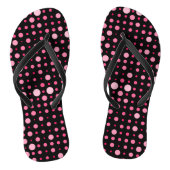 Moderne Polka Dot 01.Pink Zwart BG Teenslippers (Voetbed)