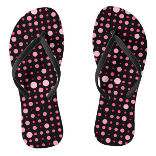 Moderne Polka Dot 01.Pink Zwart BG Teenslippers