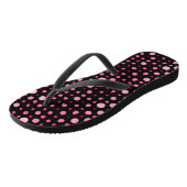 Moderne Polka Dot 01.Pink Zwart BG Teenslippers (Schuin)