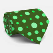 Moderne Polka Dot 02.Green. DG Groen BG Stropdas (Opgerold)