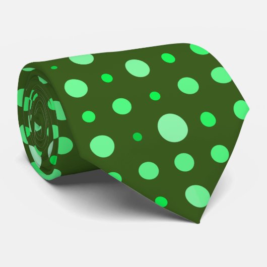 Moderne Polka Dot 02.Green. DG Groen BG Stropdas (Opgerold)